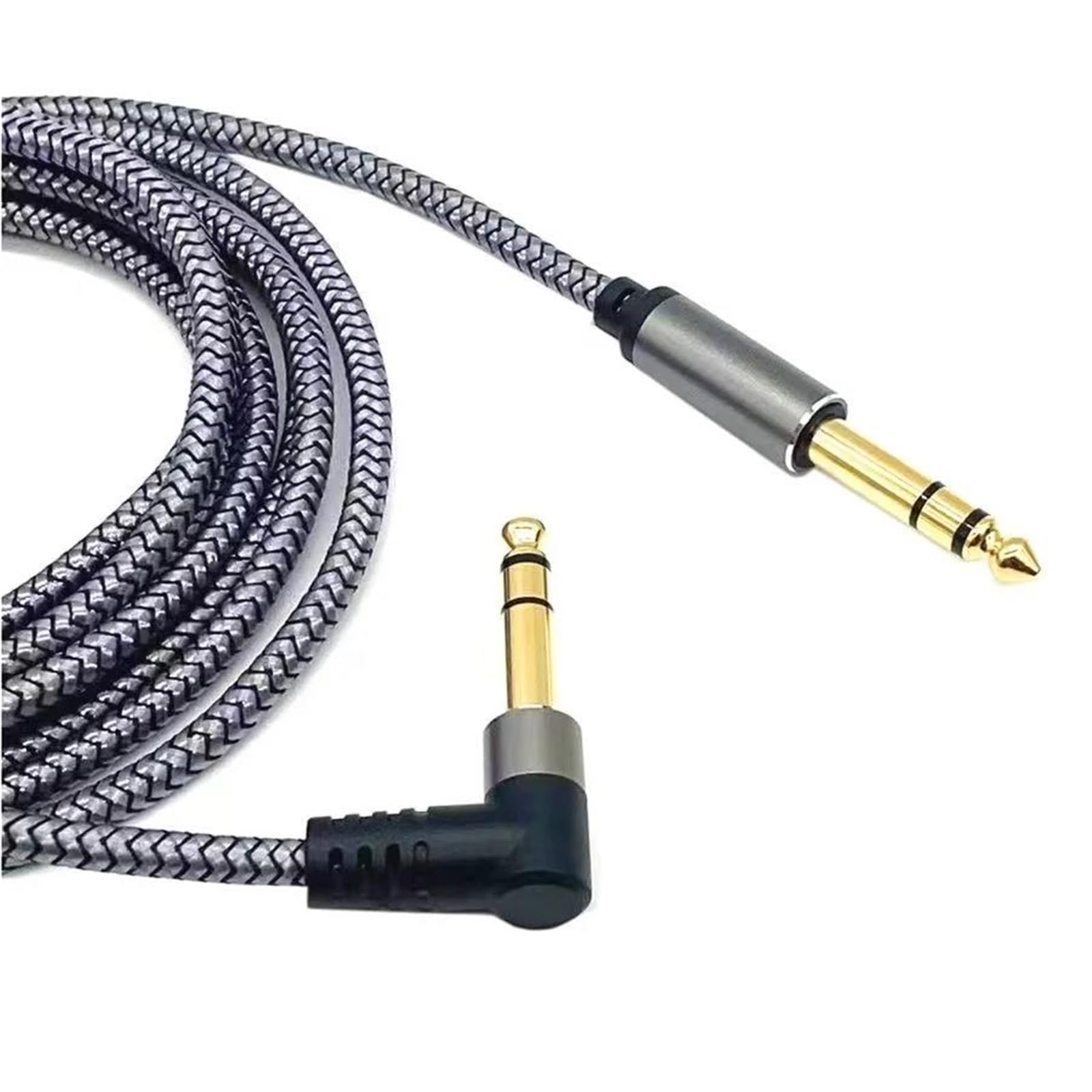 Guitarra Cable Audio Cable De Instrumento TRS 1/4 Pulgadas Ángulo Recto Salida Macho 6,35mm Mezclador Cable Interconexión Estéreo