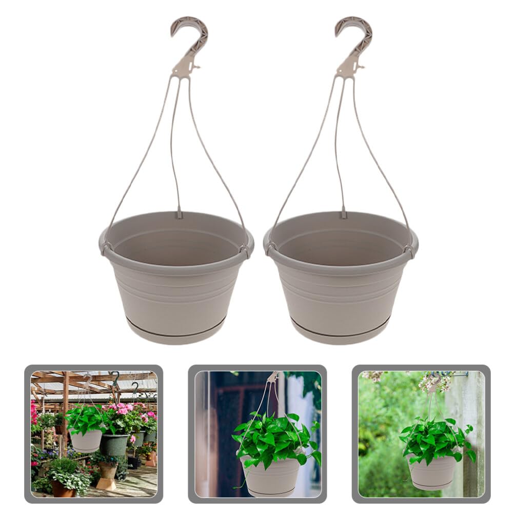 Yardwe 2 Suspendus Pots de Fleur Plastique Intérieur Extérieur Jardin Balcon Terrasse