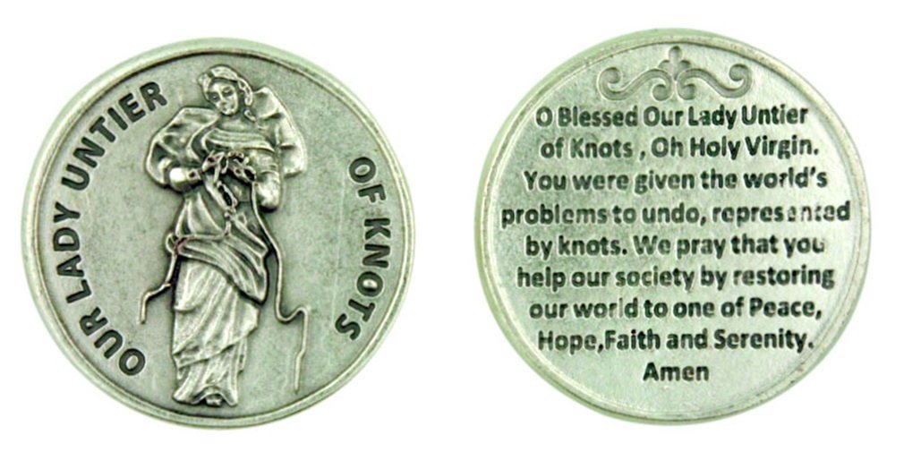 St Joseph's Catholic Giftshop On Amazon Our Lady Untier Of Knots Coin Token.prayer Token. Prayer Coin. Perfect For Your Pocket, Wallet Or Purse.