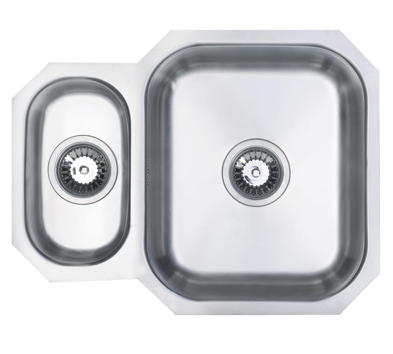 Rackhams Milano Stainless Steel Undermount Reversible 1.5 Bowl Kitchen Sink, Lifetime Guarantee, Easy To Clean, Fast Delivery
