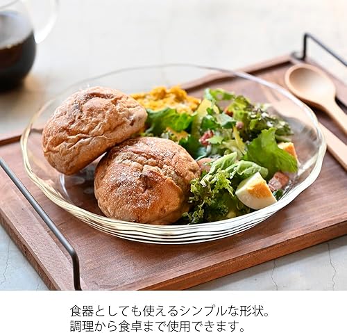 Miniatura 3 de HARIO BUONO Kitchen HPL-110-BK Heat Resistant Glass Plate, Made in Japan, 43.3 fl oz (1,100 ml), Clear