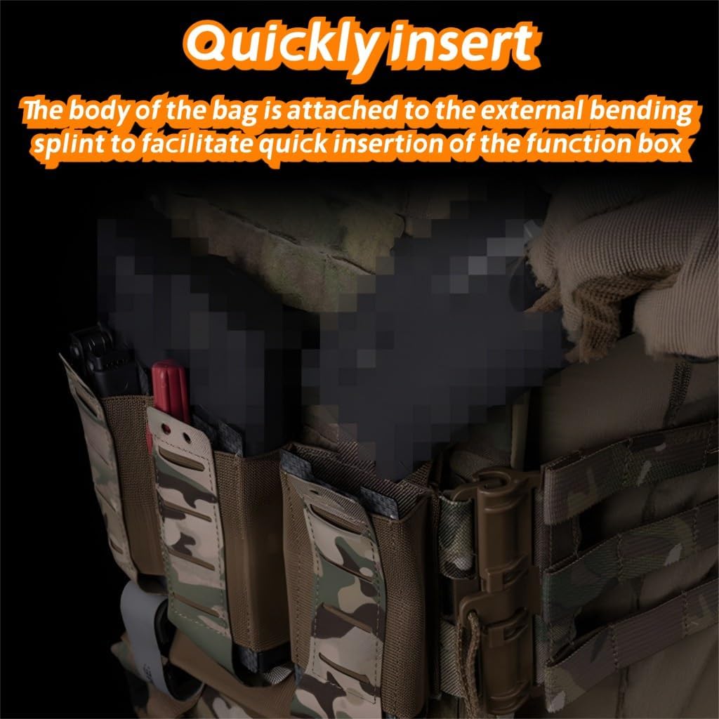 Triple Multi-Functional 5.56 Tactical Gear Expansion Pouch - Nylon, 24 * 18cm, 0.275kg For Team Activities, Tactical Games