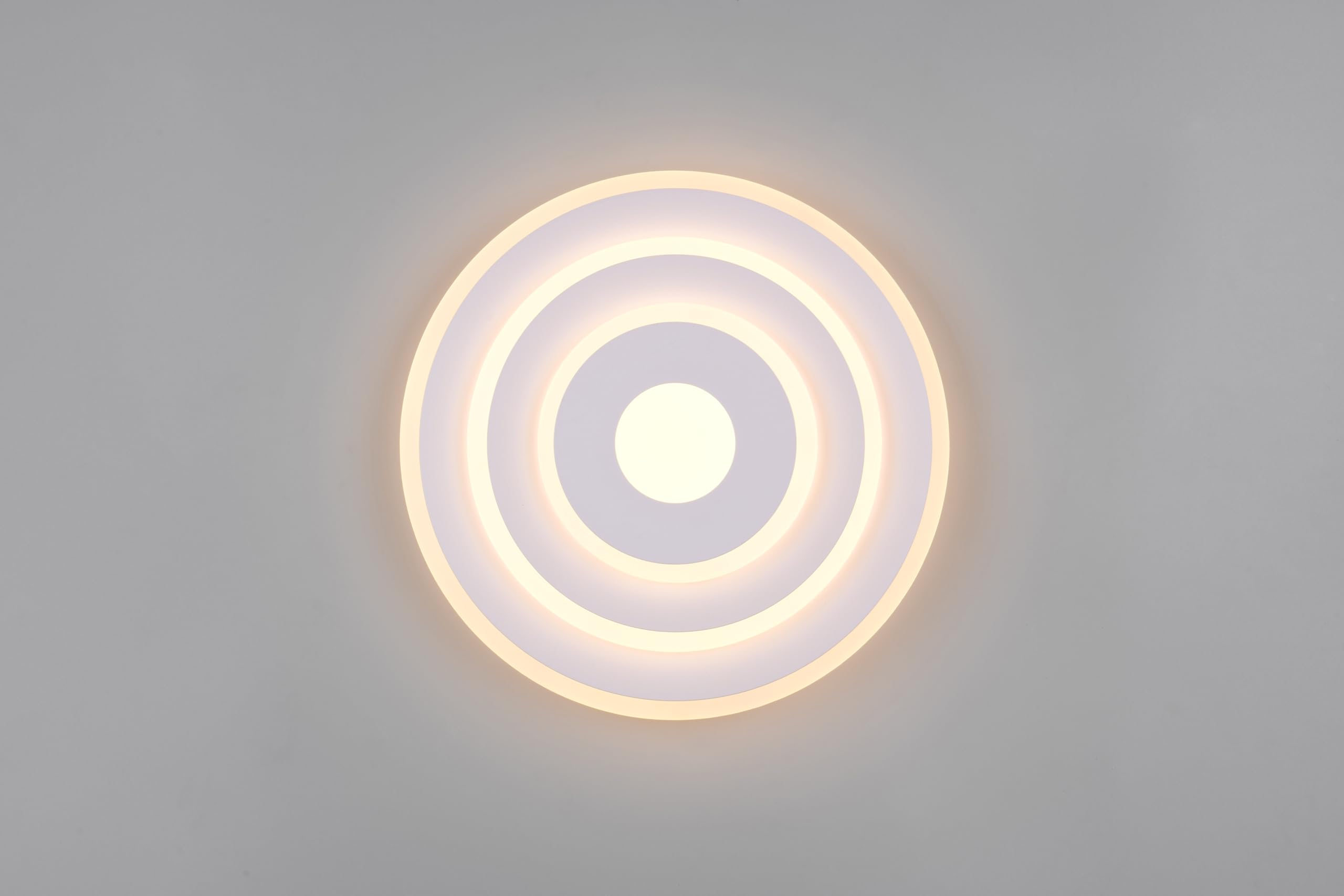 Reality Leuchten LED Deckenleuchte Goya R63521131, Metall Weiß matt, Kunststoff, inkl. 35 Watt LED, Fernbedienung, Lichtfarbe wechselbar, dimmbar, Nachtlicht