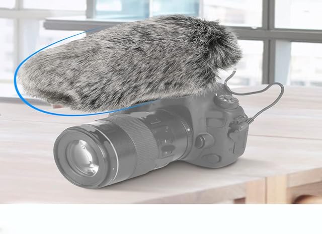 Entatial Outdoor Wind Cover Microphone Windscreen Microphone Wind Shield Furry Outdoor Microphone Windscreen Muff Wind Cover Fit for Rode Videomic Microphone Reduce Wind Noise