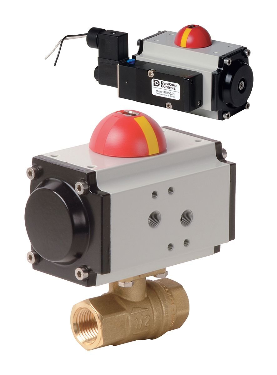 DynaQuip Controls - PHG24ATS012A - 3/4 Spring Return Pneumatic Actuated Ball Valve, 2-Piece