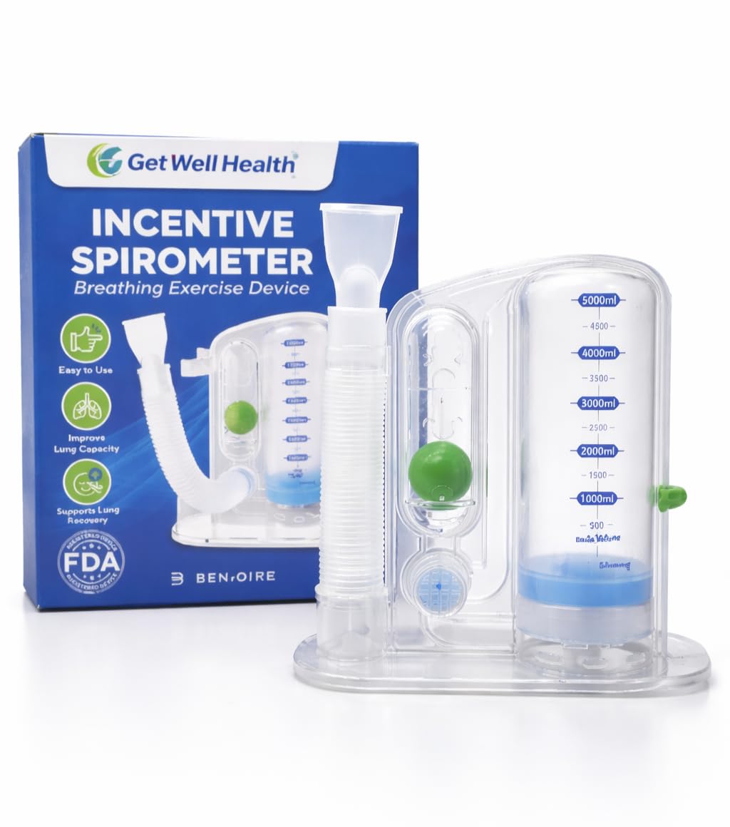 Benicci Incentive Spirometer Adult, FDA Registered Breathing Exercise Device for Lungs, 5000ml Capacity, Lung Recovery Trainer with Easy to Use Design-image-16