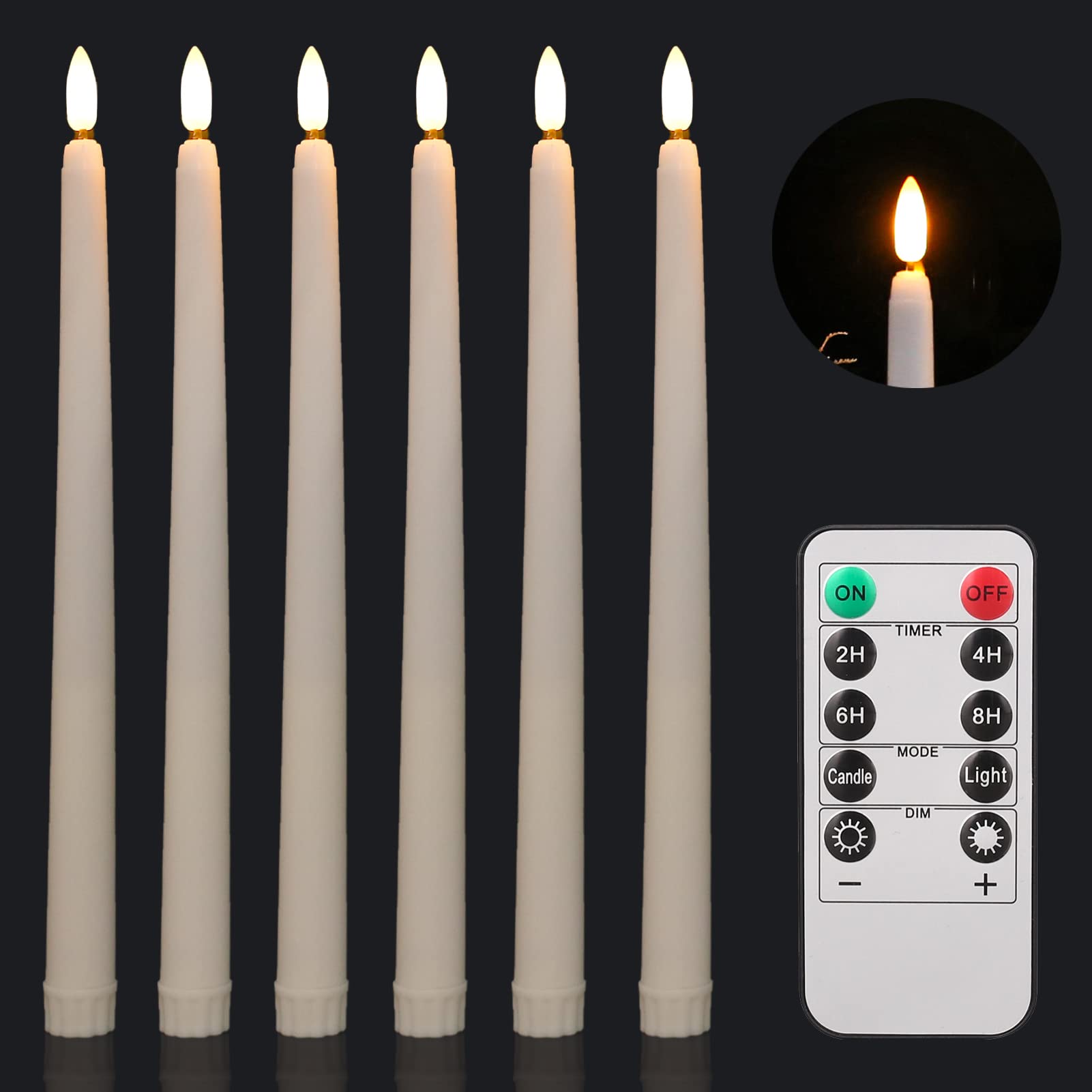 Buy Neween Flameless LED Taper Candles Flickering with 10Key Remote