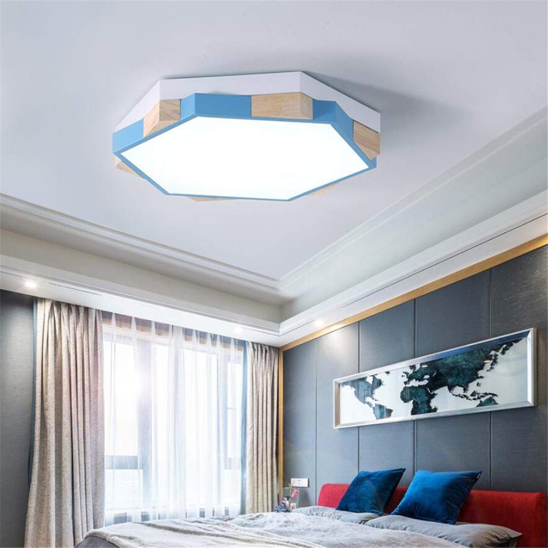 Lampa sufitowa niebieska lampa do pokoju dziecięcego prosta kreatywna lampa do pokoju chłopca i dziewczynki osobowość geometryczne wielokąt małe lampy sufitowe w mieszkaniu