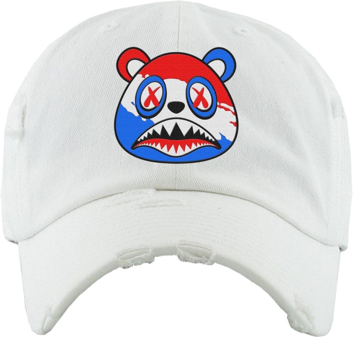 BawsWhite USA Splash Strapback Baseball Cap Hat - OSFA, White, One size