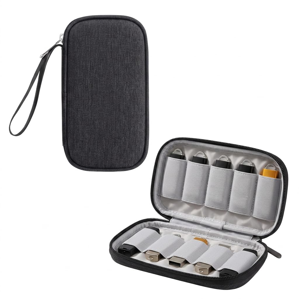 Pendrive Case, 10 Slots USB Flash Drive Organizer, Travel Pouch for Pendrives and Tech Accessories, Compact Design with Lanyard for Professionals, Students, Travelers-image-33