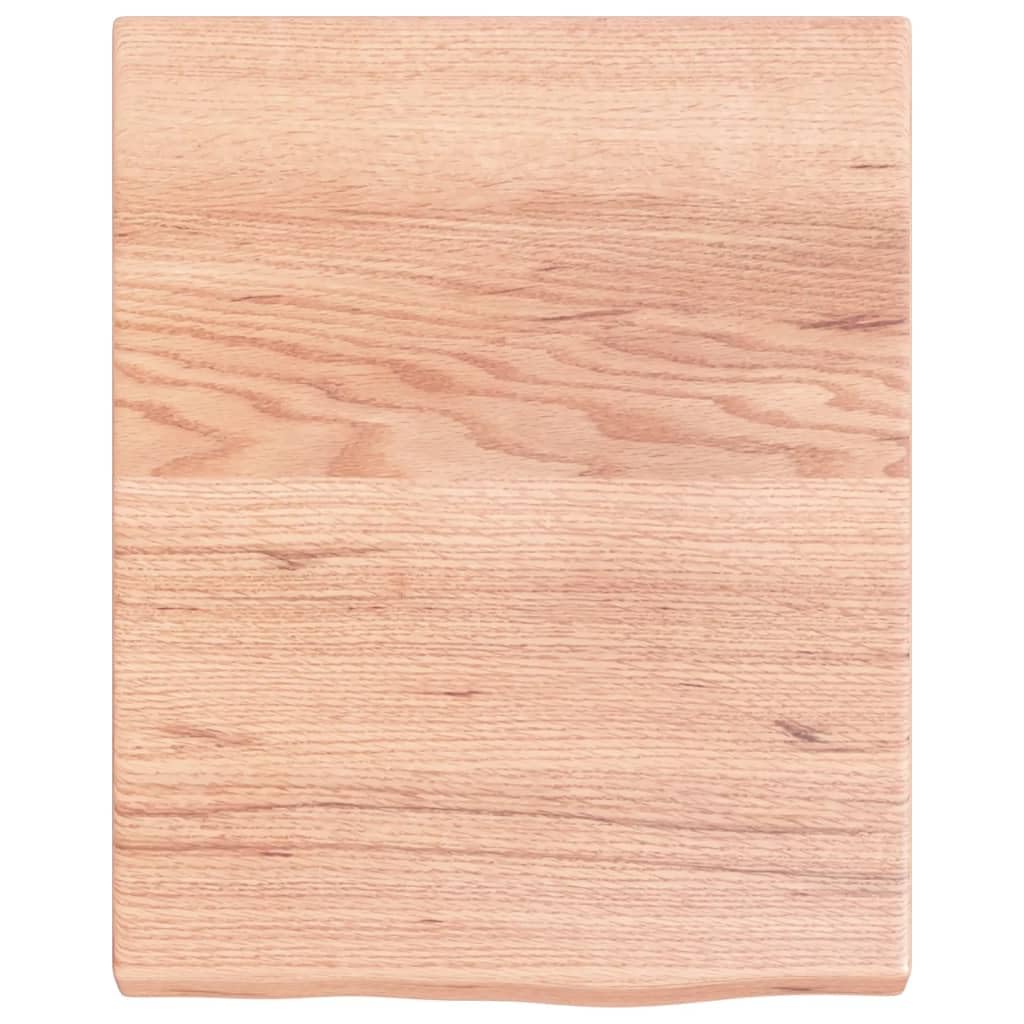 ARKEM Encimera de baño Madera Maciza tratada encimera baño encimera de Madera Mueble baño Madera Maciza marrón Claro 40x50x4 cm
