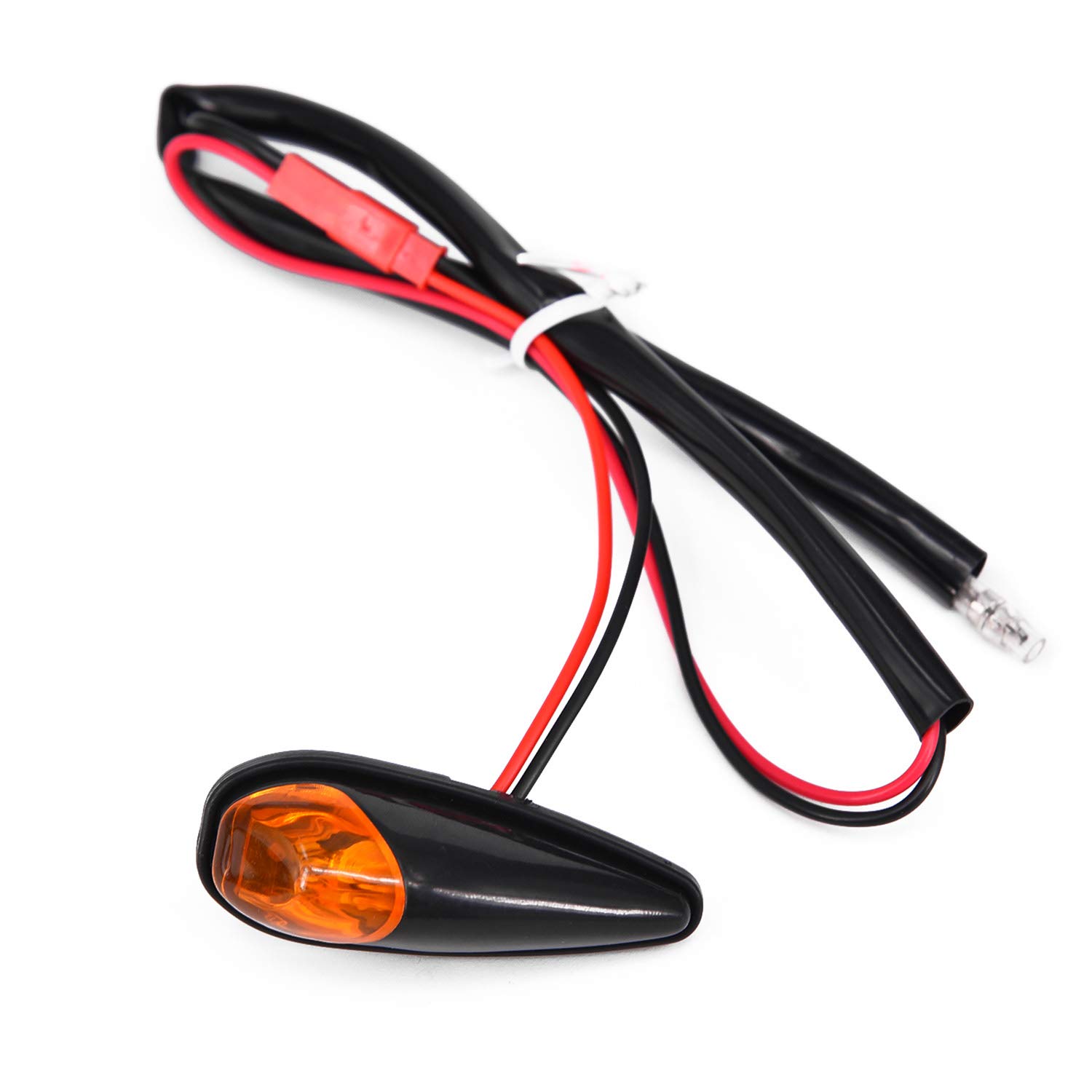 Luces intermitentes universales amarillas traseras de freno para motocicleta con cables 2 uds 7