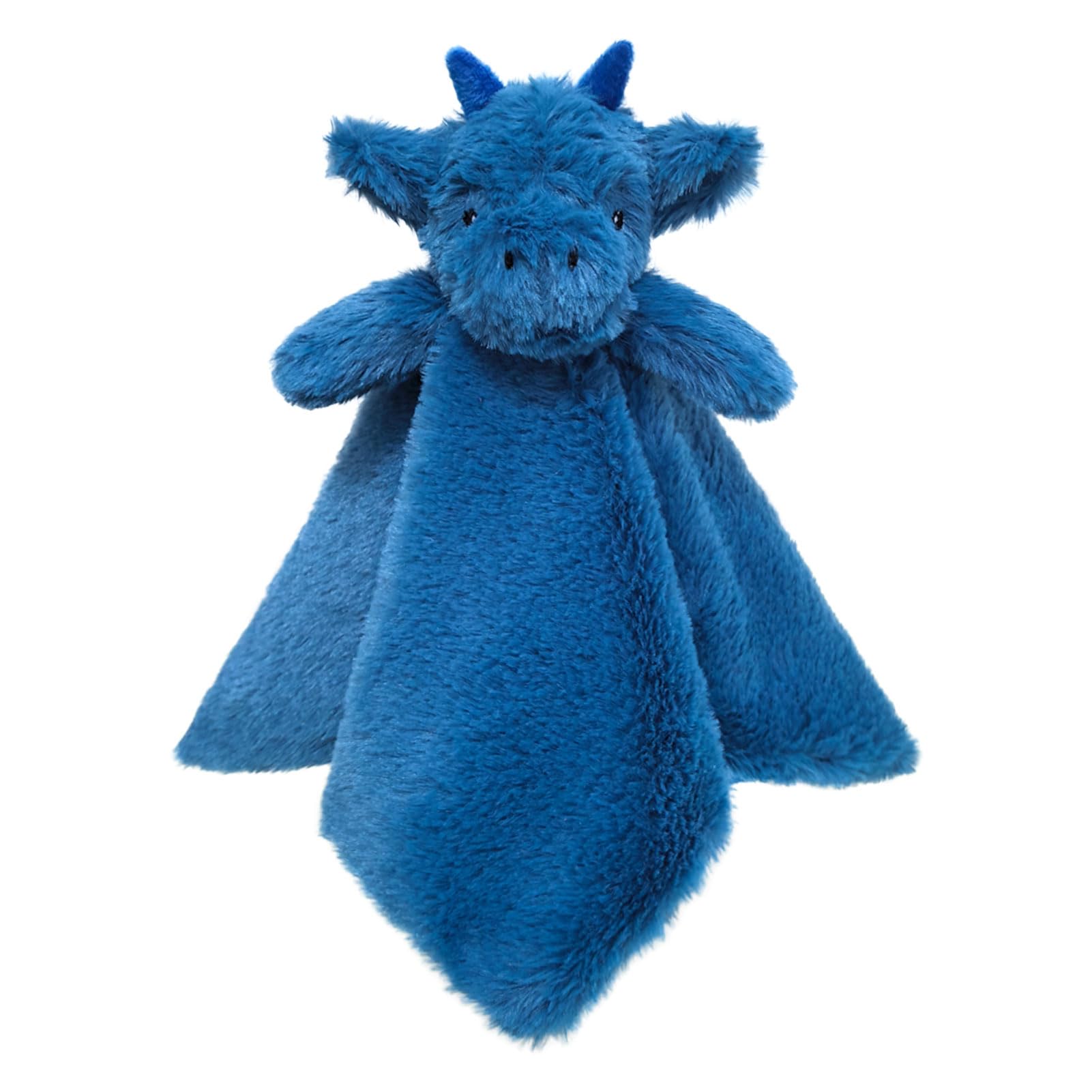 Doindute Baby Dark Blue Dragon Stuffed Animal Security Blanket, Plush Dinosaur Character Lovey Blanket, Baby Shower/Nursery Gift, Newborn Infant Toddler Snuggle Blankie for Girls Boys, 14 Inches