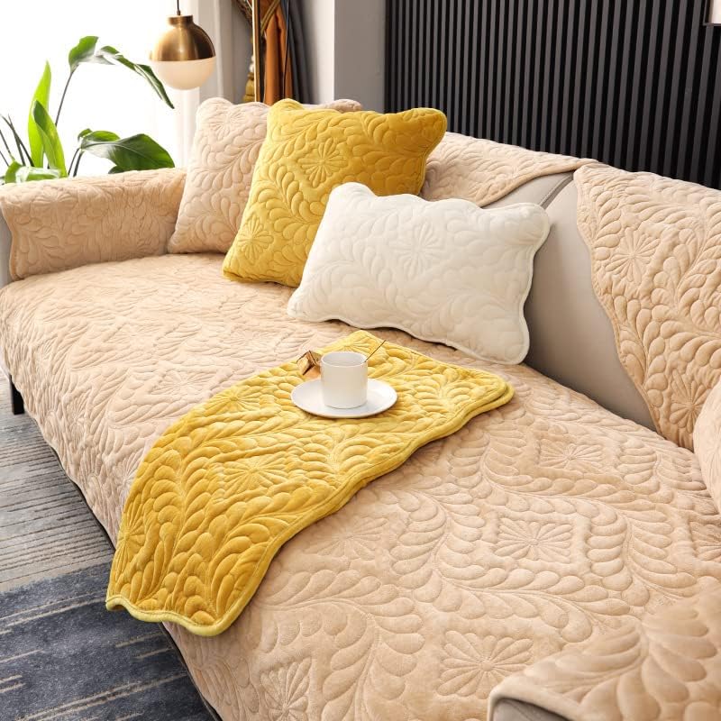 LUBOSE Velvet Sofa Covers, Washable Sofa Cover Protectors, Plush Sofa Covers, Sofa Protectors, Sofa Towels, Sofa Blankets(70 * 70cm, Khaki A)