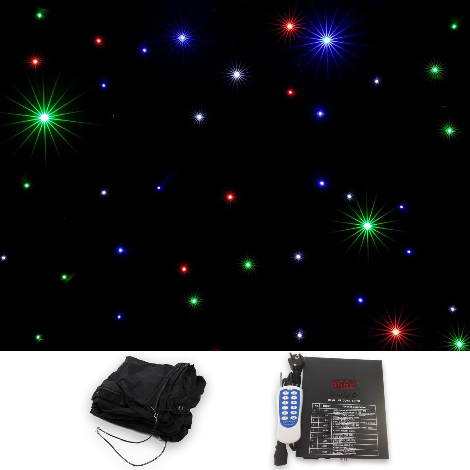 Zasłony gwiazdowe LED na tła sceniczne, zasłony gwiezdnego nieba ze sterowaniem DMX 512,do montażu na ścianie, dla zespołu przyjęcie bożonarodzeniowe Green-3x4m