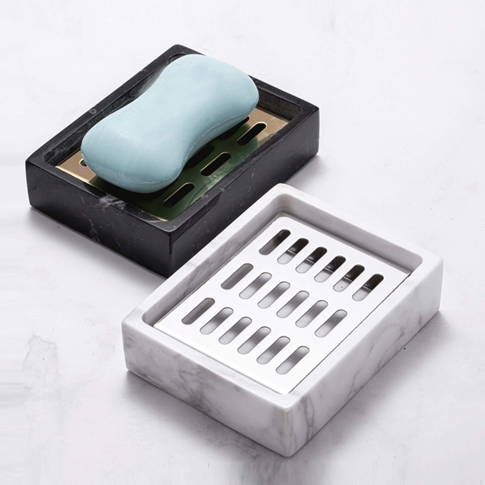 Jabonera/Jaboneras El Soporte de la Caja de jabón de la Barra de Drenaje del baño de mármol, la Bandeja de jabón con múltiples Orificios de Drenaje, la Caja de jabón es un Simple y Generoso Regalo de