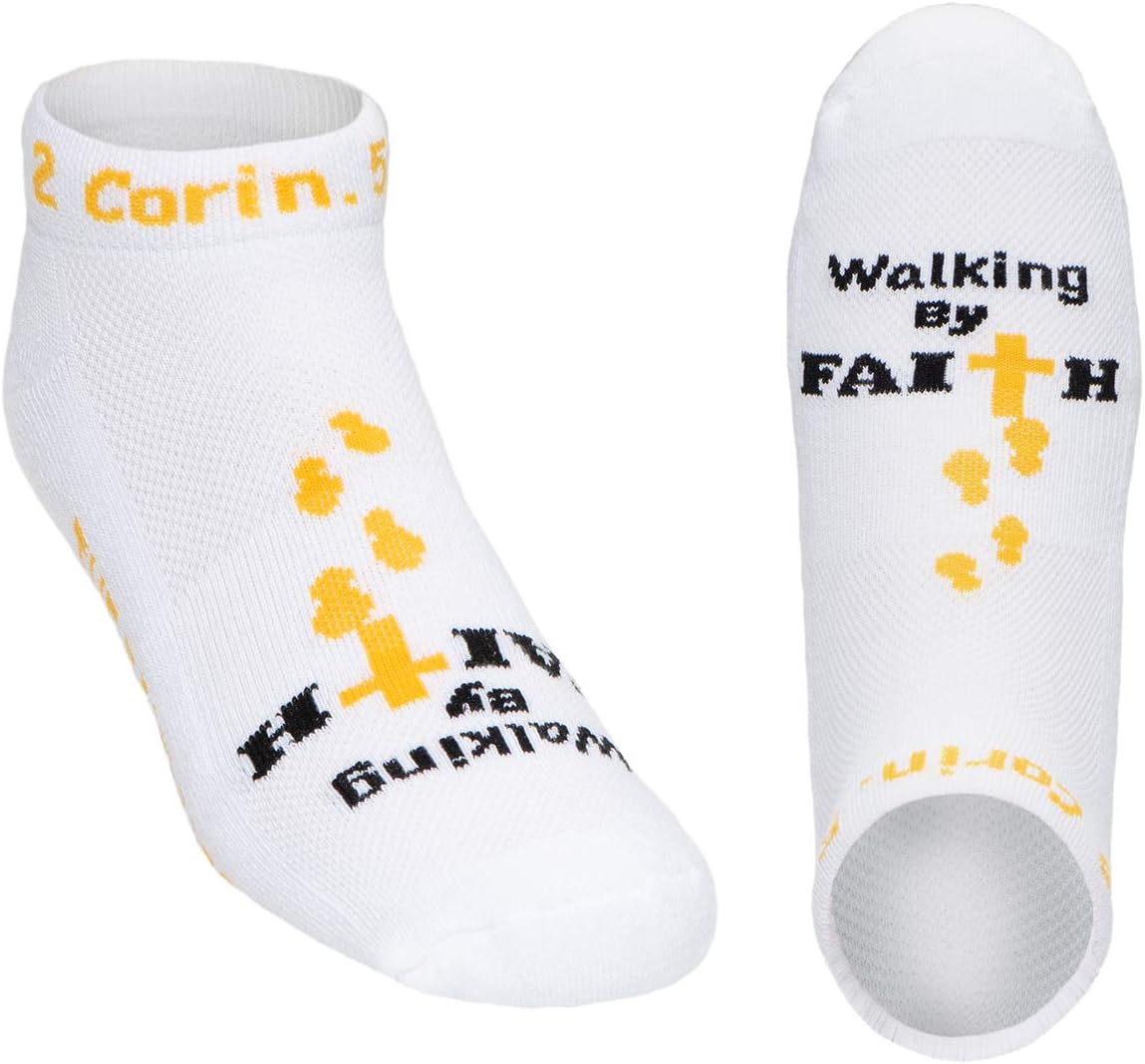 Walking By Faith Christian Inspirational Low Cut Socks For Women & Men – Religious Gift Socks