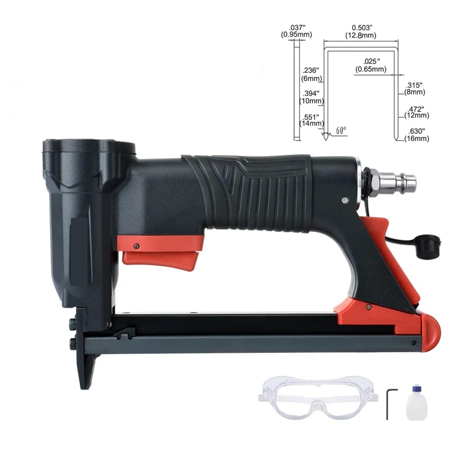 A8016 1/2" Szeroki Zszywacz Gwoździarka Pneumatyczna Pneumatyczny Pistolet Zszywający 21 Gauge O Dużej Pojemności Do Mebli Tapicerskich Do precyzyjnego frezowania