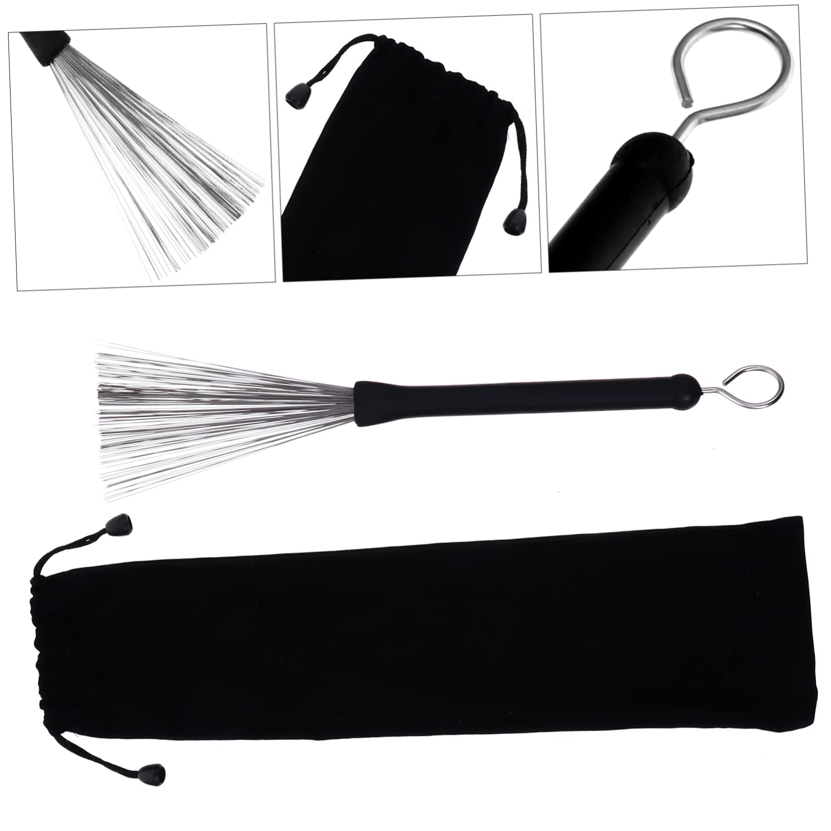 VICASKY Drum Wire Brush for Beginners Pros Retractable Drum Brush Comfort Grip