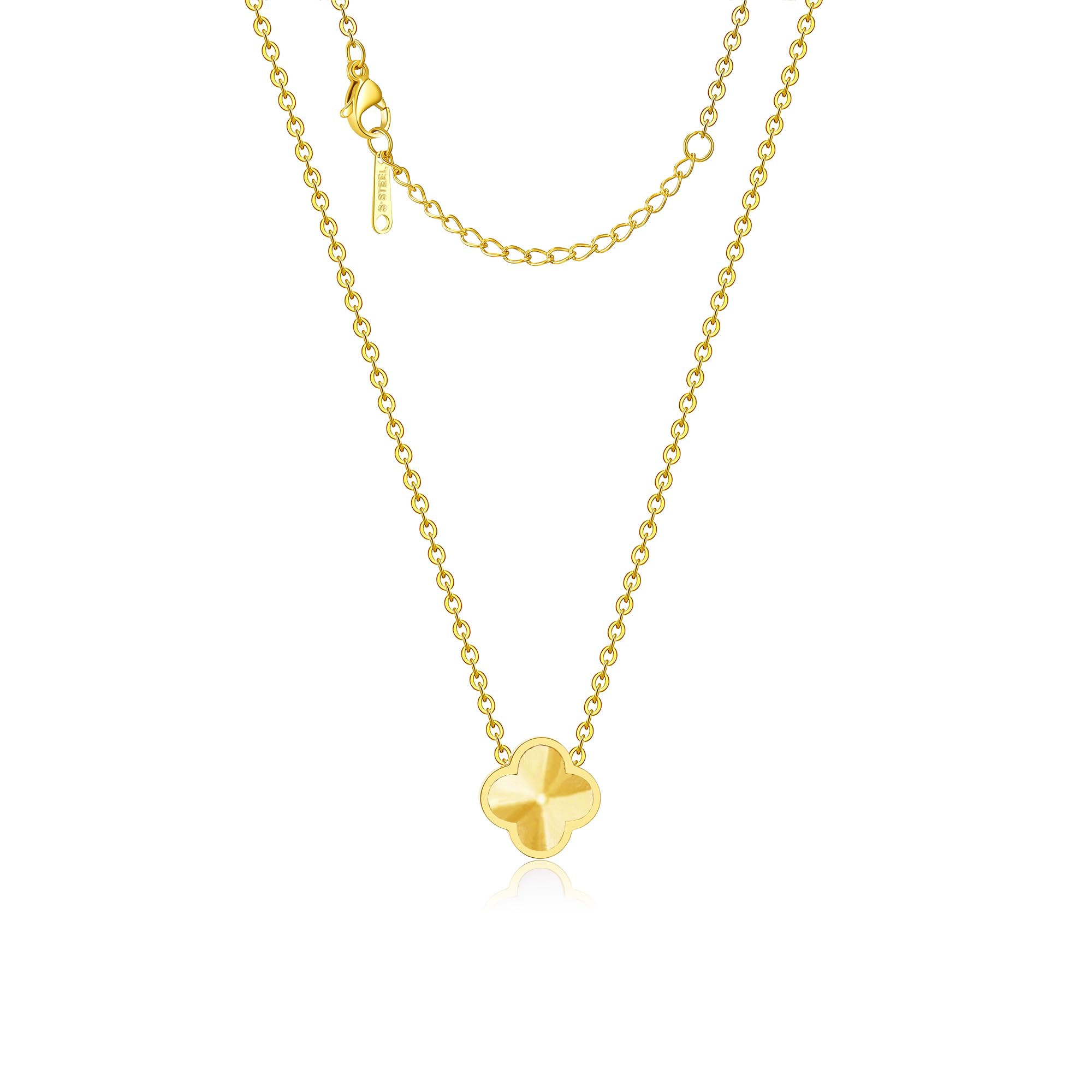 18K Gold Plated Clover Necklace for Women Four Leaf Clover Necklace Flower Lucky Pendant Dainty Jewelry Gifts