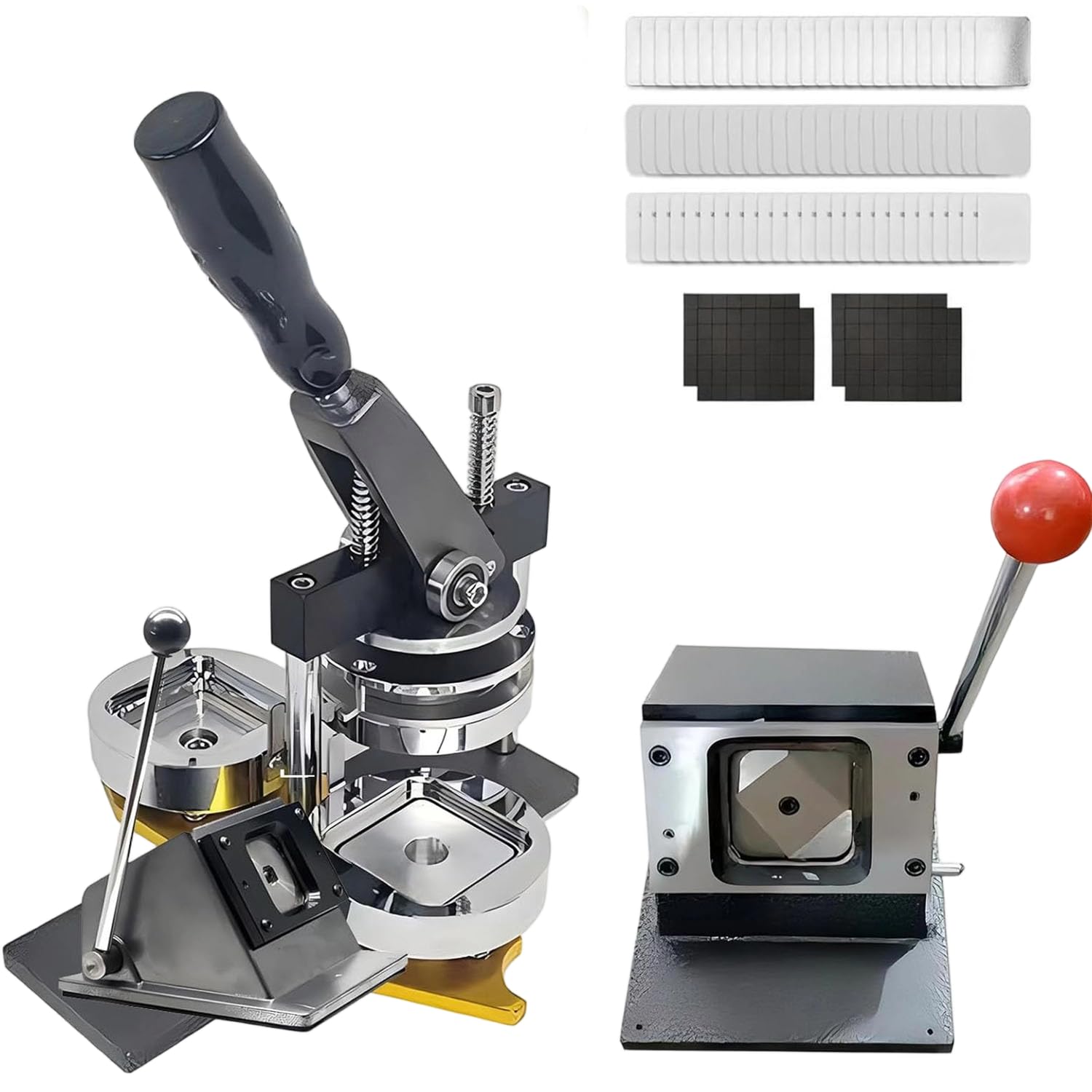 Máquina para Hacer imanes de Fotos,DIY Refrigerator Sticker Magnet Press Kit con 100-Piezas Consumibles + Cortador de Papel, Crafting sin Esfuerzo Photo Magnet Machine