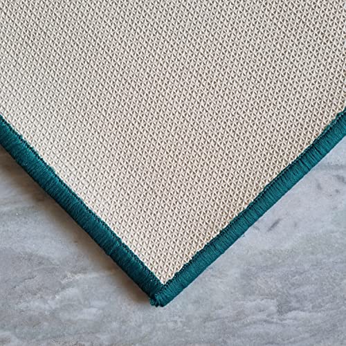 Image of Matz&More Tiles Azulejos Floor Mat | 40x60 CM | Turquoise | Nylon Tufted Gel Baking Anti-Slip | Doormat for Home Entrance, Kitchen & Bedroom