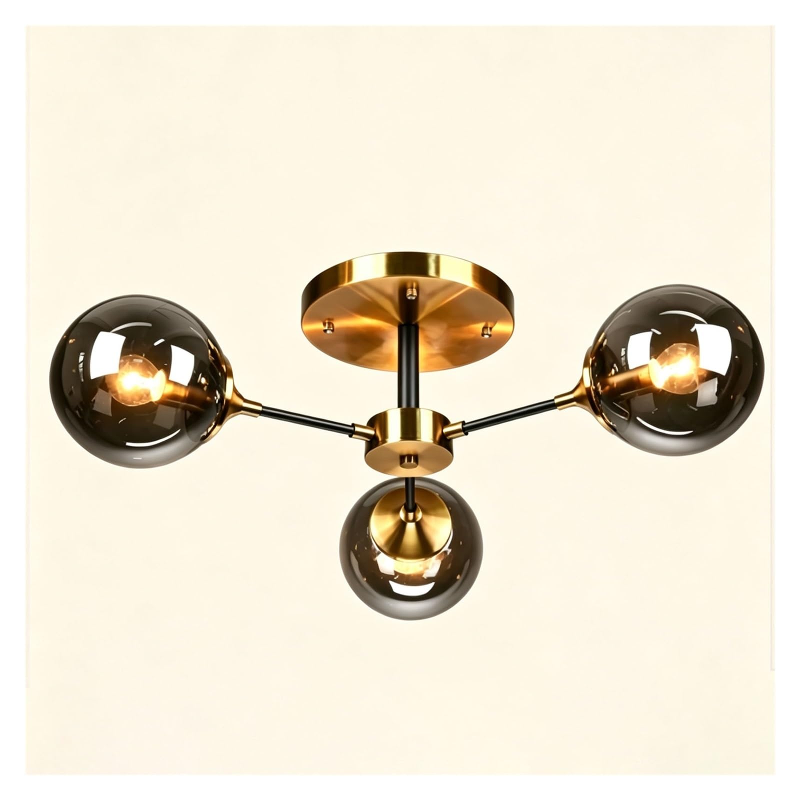 Luoyaob Gray Gold Ceiling Light Fixture 6 Light Globe Chandelier