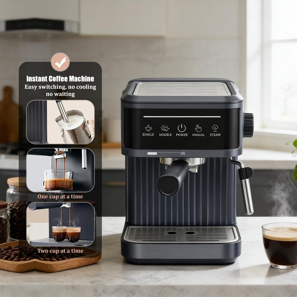 Amazon.co.jp: YUEWO プロ仕様エスプレッソマシン、コンパクトコーヒー