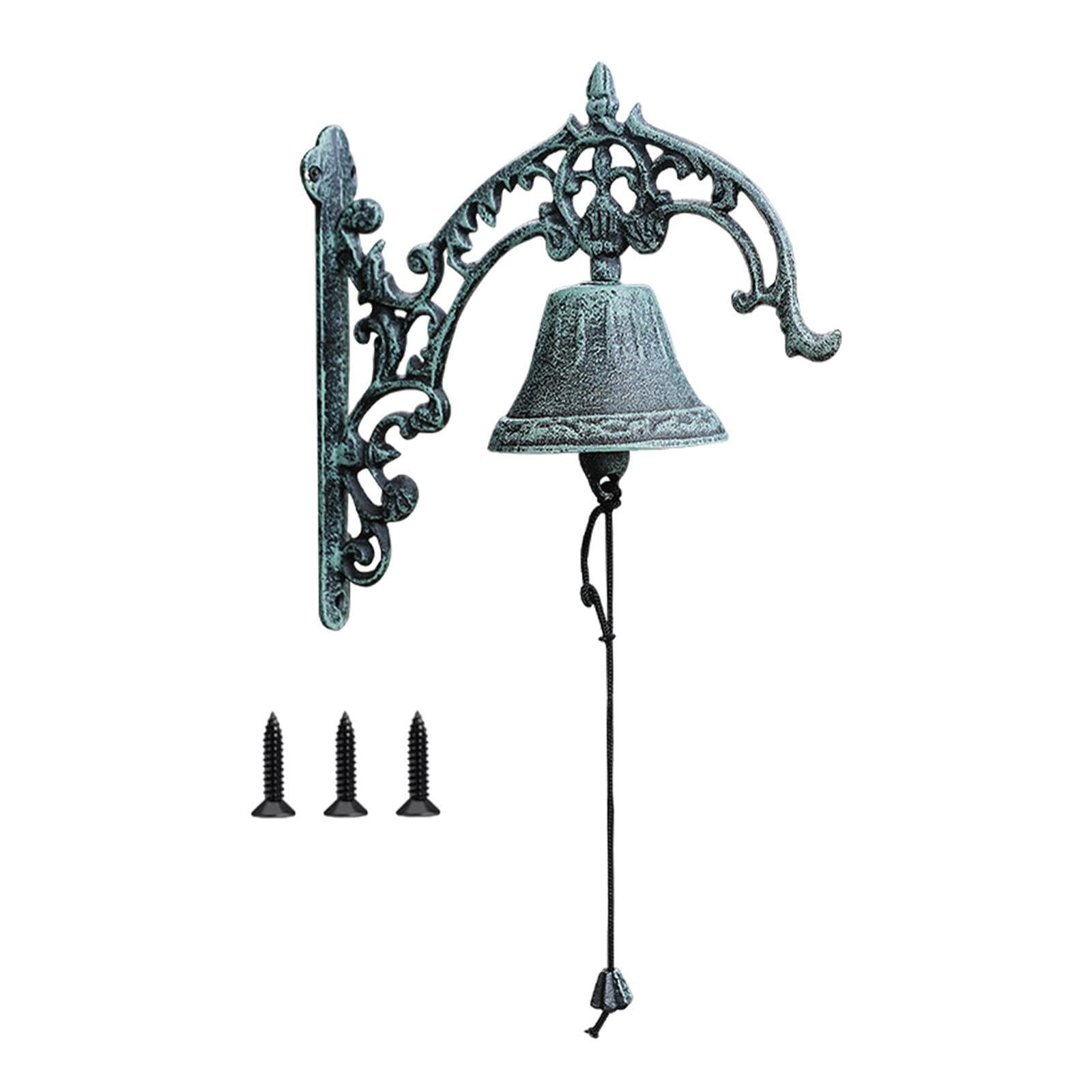 PUXZYAX Vintage-Inspired Wall Bell Welcome Bell Iron Doorbell Farmhouse Aesthetics Indoor Outdoor Wall Mounted Doorbell Welcome Iron Weddings Heavy Duty