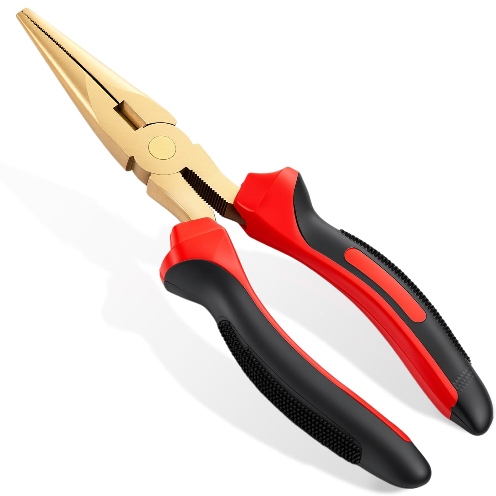 Hicarer Pinze a becchi ad ago da 20,3 cm, in alluminio e bronzo, con tagliafili, a prova di esplosione, non magnetico, manico antiscivolo, per ambienti industriali pericolosi e infiammabili