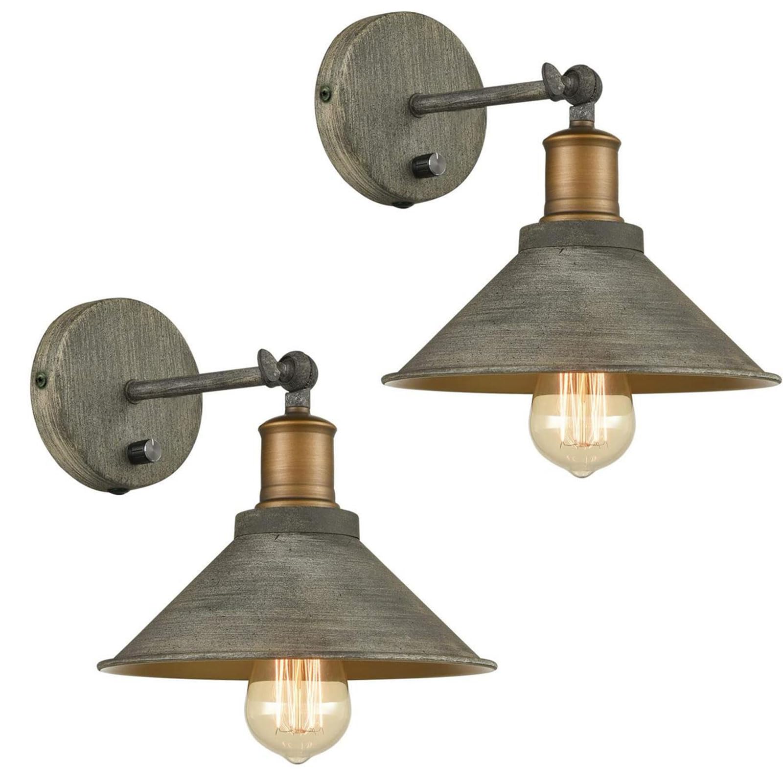 SXSCARKX Industrial Wall Mounted Sconce Bathroom Vanity Light Fixtures - Indoor Lamp with Metal Shade