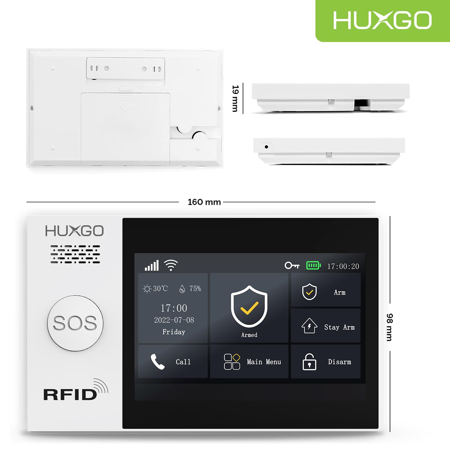 HXA007, Sistema de Alarma inalámbrico con 3X detectores de Movimiento, 3X Sensor de Puerta y unasegunda Sirena, Módulos: WiFi + gsm 4G, Control Desde el teléfono