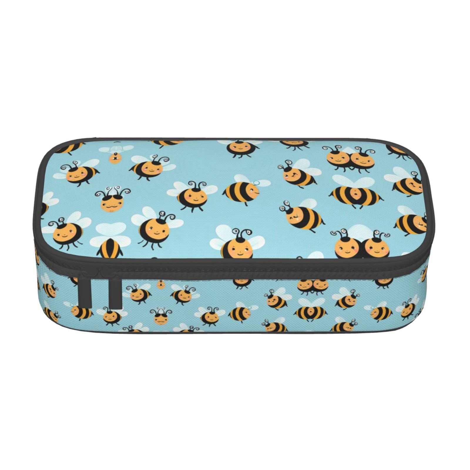 ZANVPG Bee Pattern Pencil Case with Compartments Large Capacity Pen Bag Practical Versatile Storage