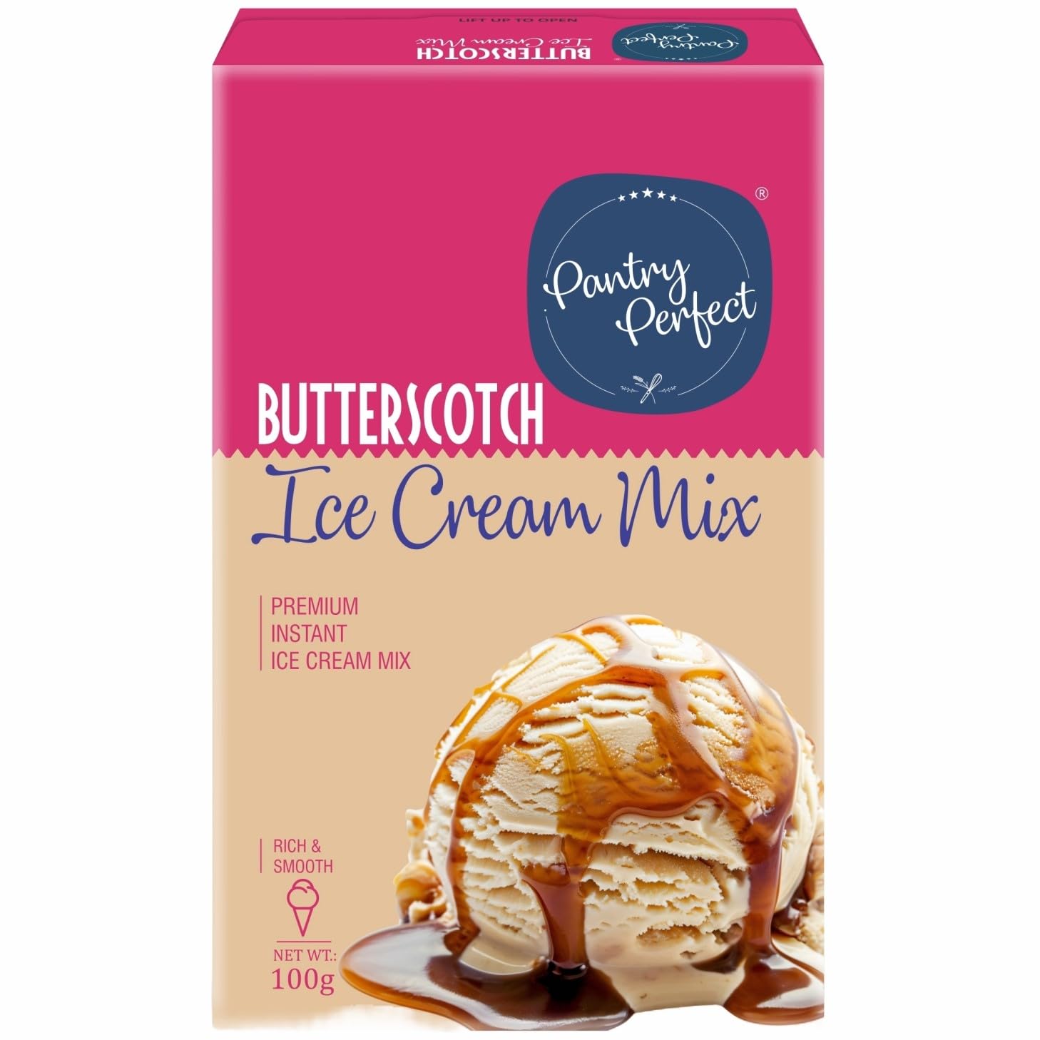 Pantry Perfect Butterscotch Ice Cream Mix (100g) I Quick, Easy and Delicious Summer Treat Ready Mix, No Preservatives, No Hassle I Rich & Smooth I Easy to Prepare-image-43