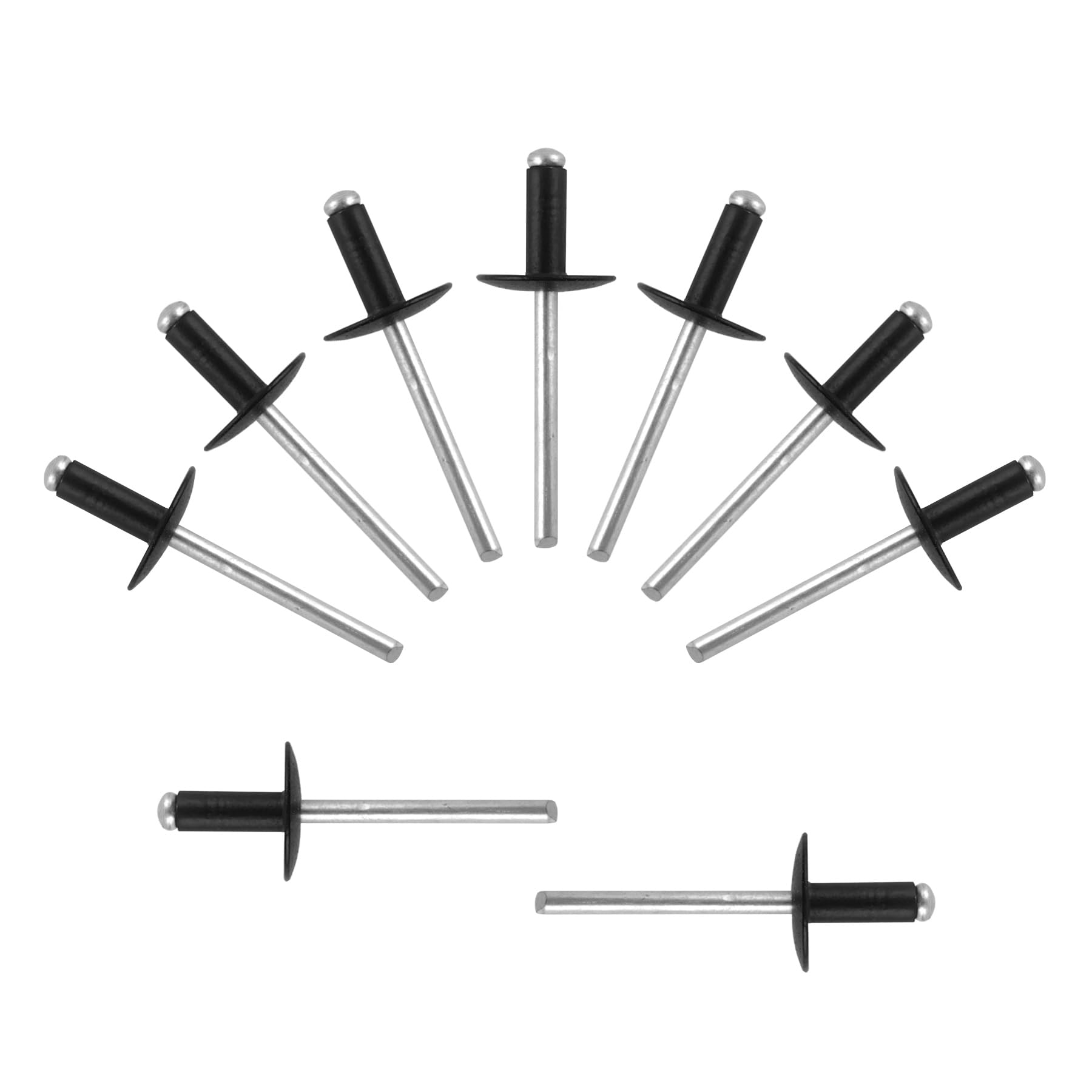 All Black Aluminum Rivets - 110pcs -11