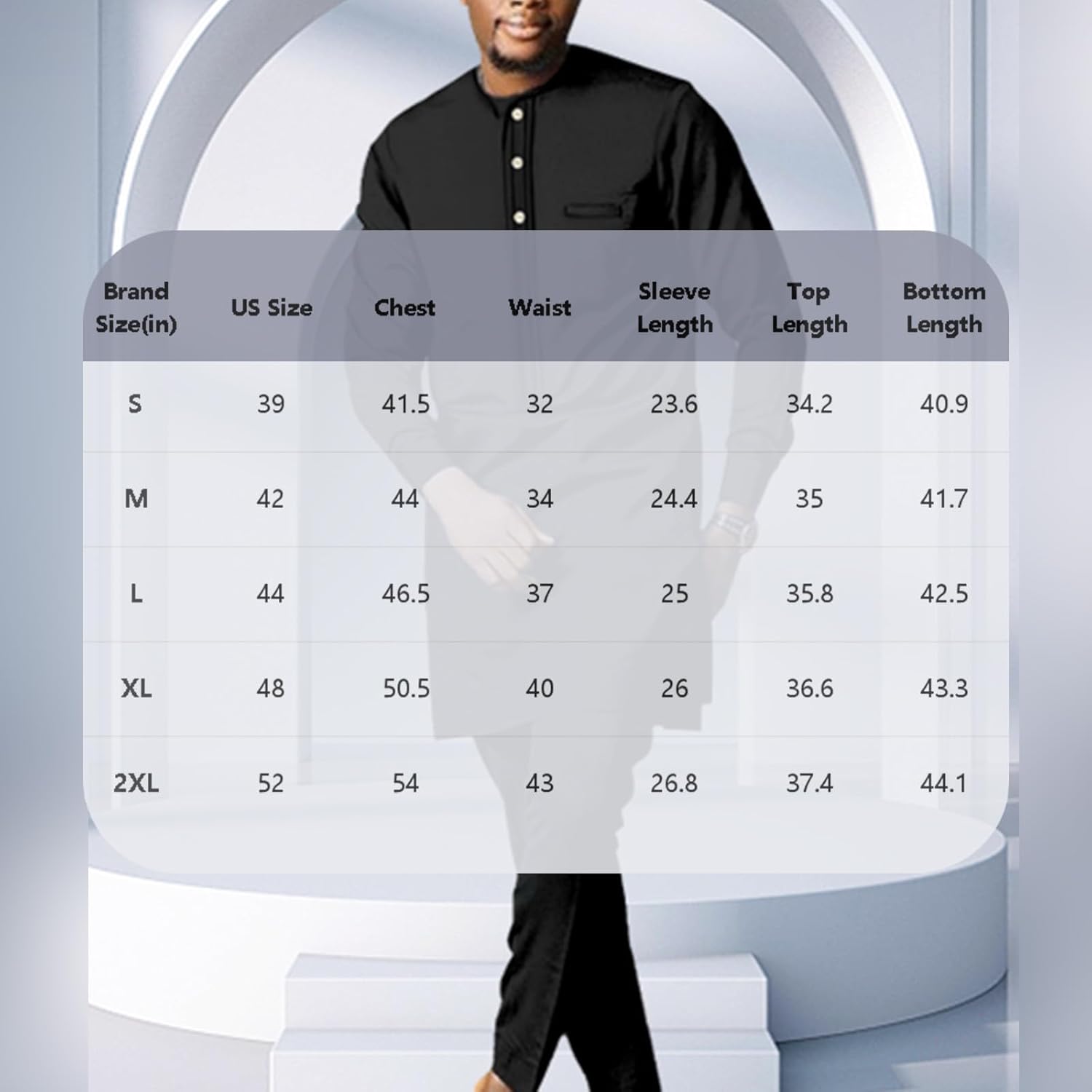 African Men's Formal Clothes Dashiki Shirt and Pant Two Piece Suit Traditional Long Sleeve Outfits - Image 6