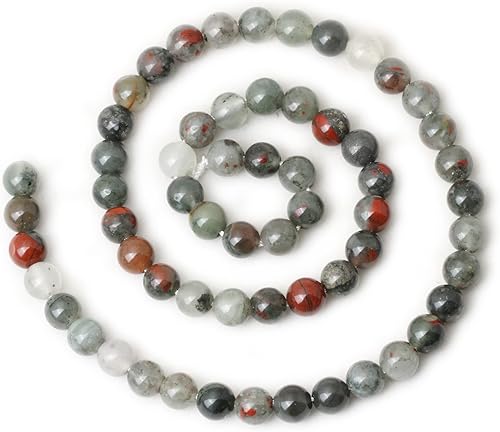 Miniatura 2 de CHEAVIAN 45 cuentas redondas sueltas de jaspe natural de África de 0.315 pulgadas para hacer pulseras, collares, aretes, joyería, 1 cuerda de 15