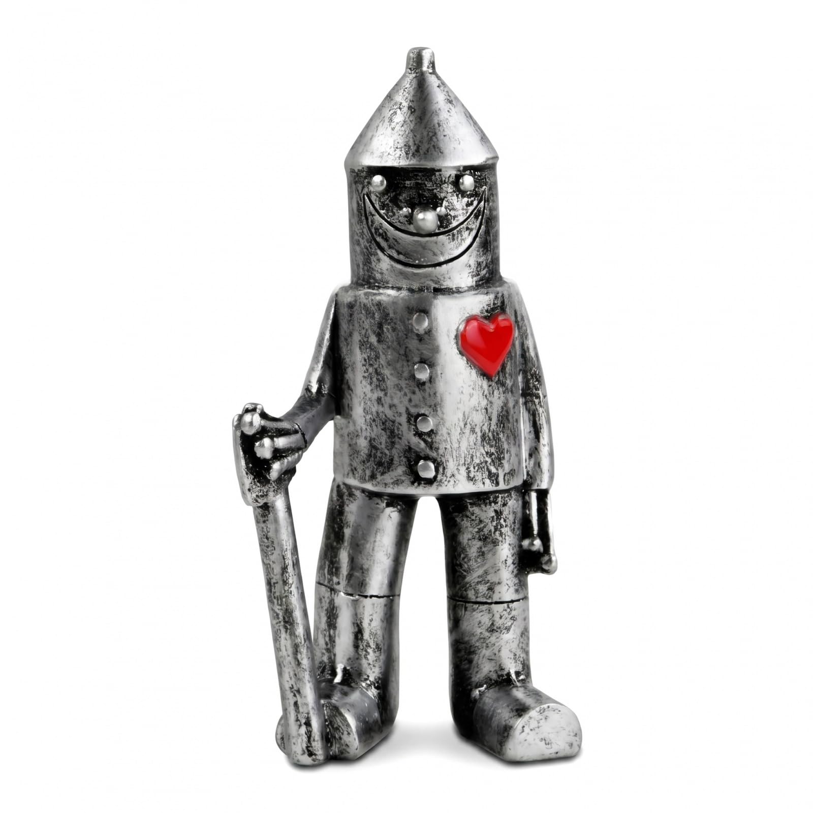 Tin Man Garden Ornament, Metal Garden Ornaments Outdoor, Tall Rustic Heart Axe Soldier Statue, Garden Sculptures & Statues, 10th Wedding for Couple, Outdoor Decorations