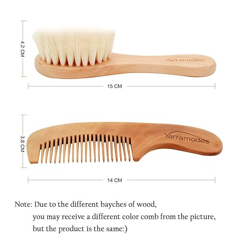 Miniatura 6 de Cepillo de pelo y peine para bebés y niños pequeños respetuoso con el medio ambiente cepillo seguro para cuna de madera natural peine perfecto para