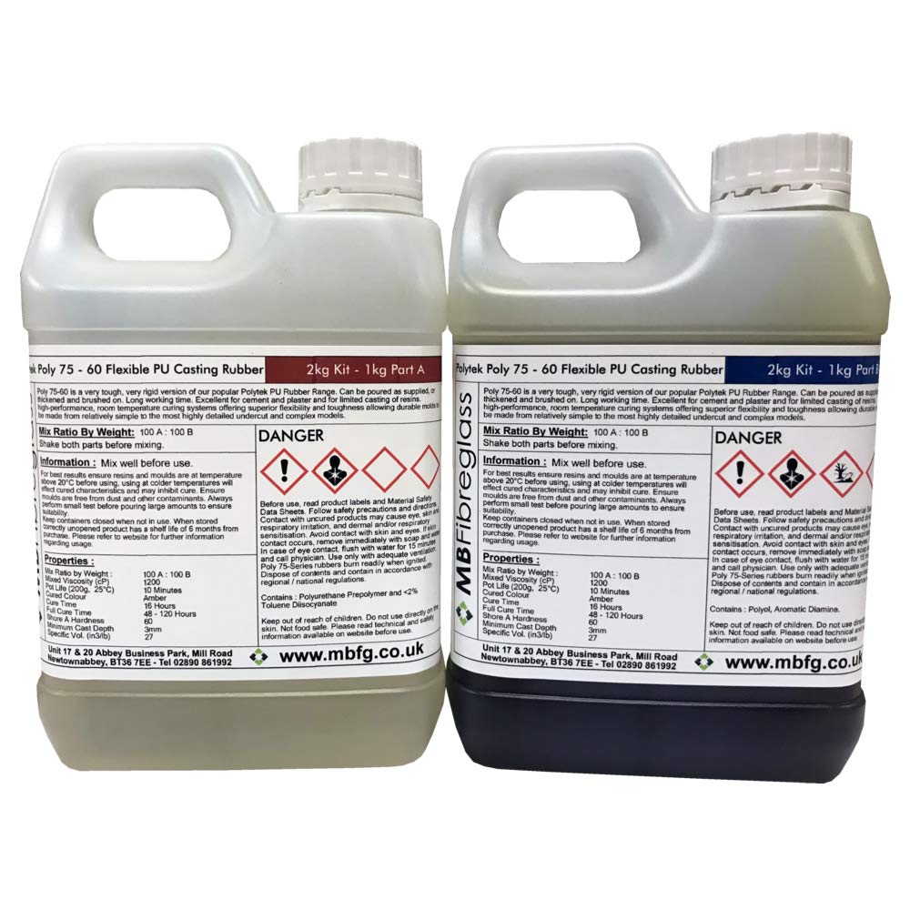 Polytek Poly 75-60 Firm Concrete Moulding Rubber Shore A60 - 2kg