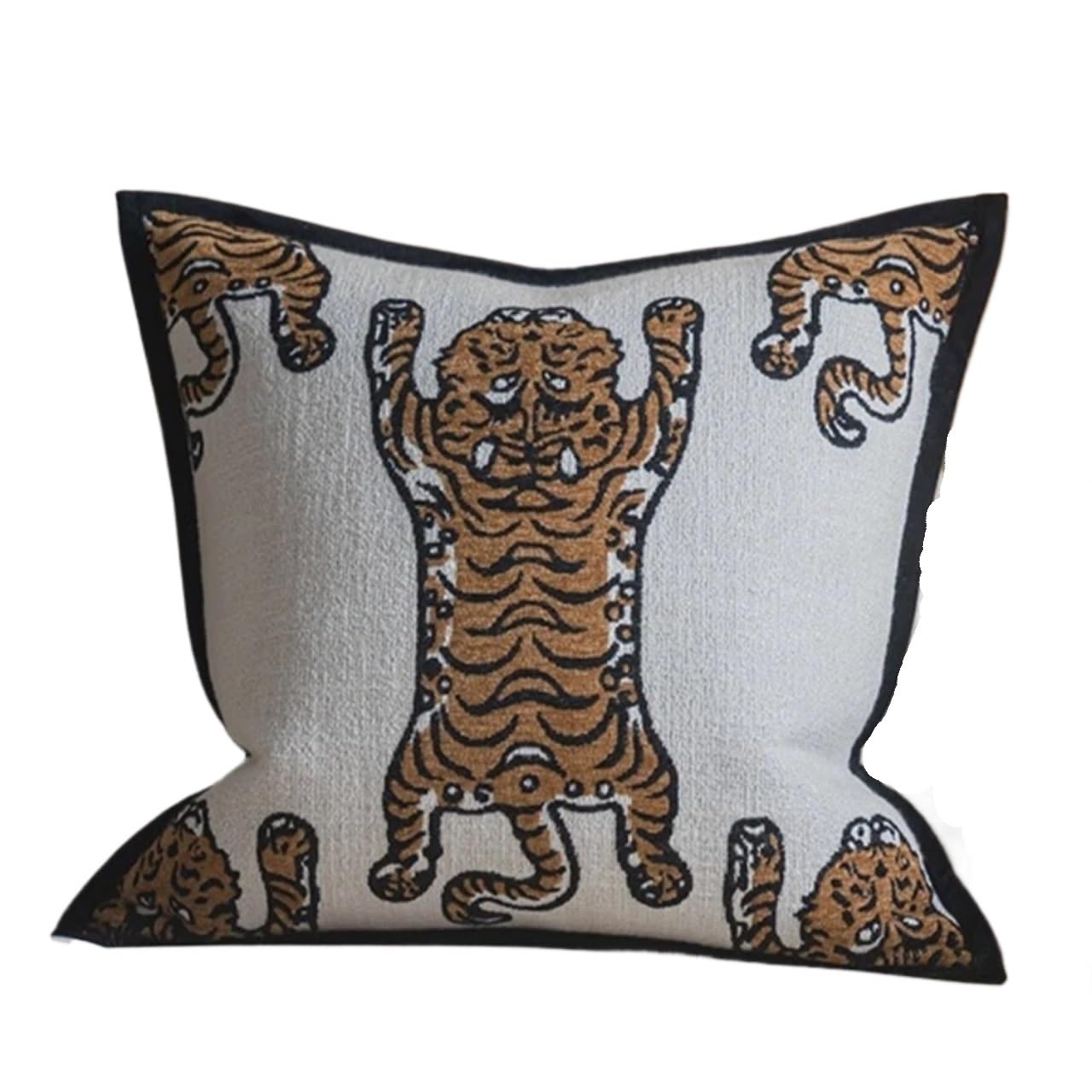 IUVYTA Chenille Pillow Covers Living Room Sofa Cushion Cover Chenille Tiger Geometric Jacquard Pillowca Pillow Covers Decorative(B-Cushion Cover,45X45CM)