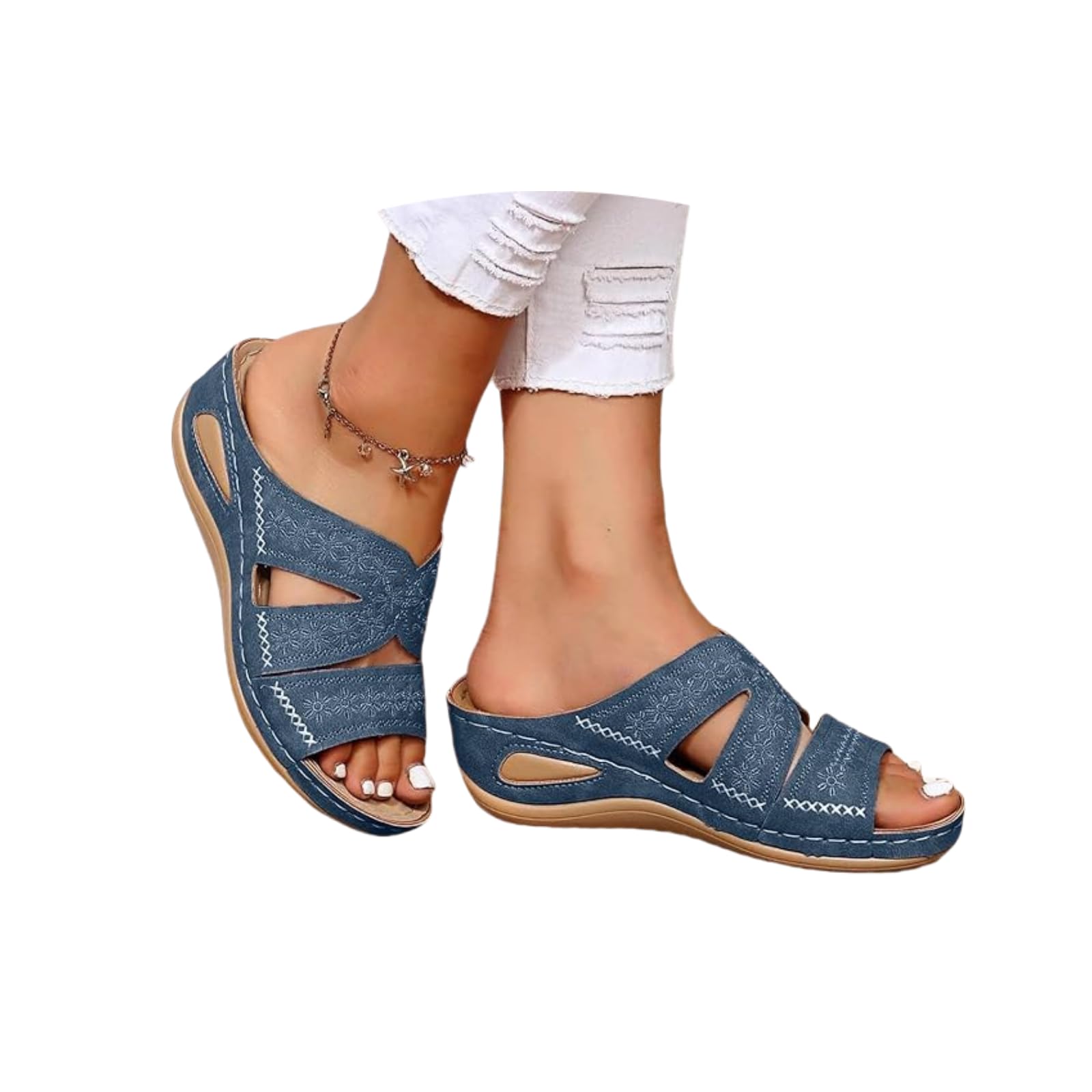 Orthopedic Wedge Sandals for Women 2025 Comfortable Dressy Summer Open Toe Platform Sandals Casual Slip on Beach Flats Outdoor flip flops Shoes