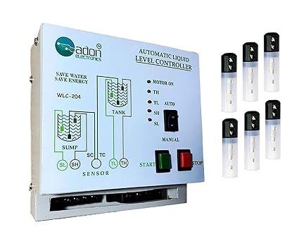 Adon Electronics Single Phase Fully Automatic Water Level Controller for Monoblock Pump Motor Load Upto 3HP (Double Tank Control)