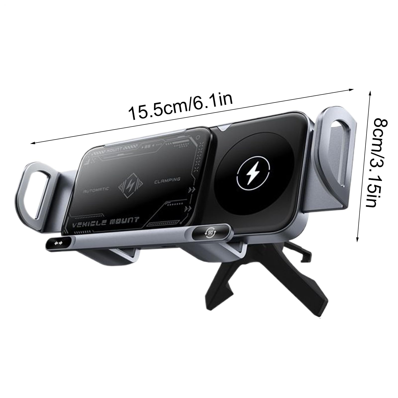Supporto Auto Ricarica Wireless Supporto Telefono Cruscotto | Supporto Smartphone Piegevole, Ricarica 15W Doppia Bobina per Auto