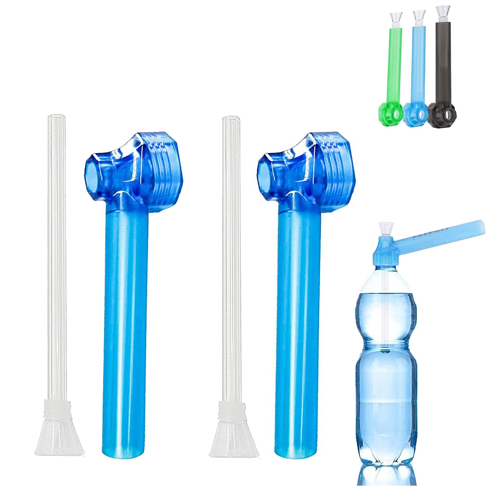Amazon.co.jp: QuickYen 水パイプ 2本セット ペットボトルガラス