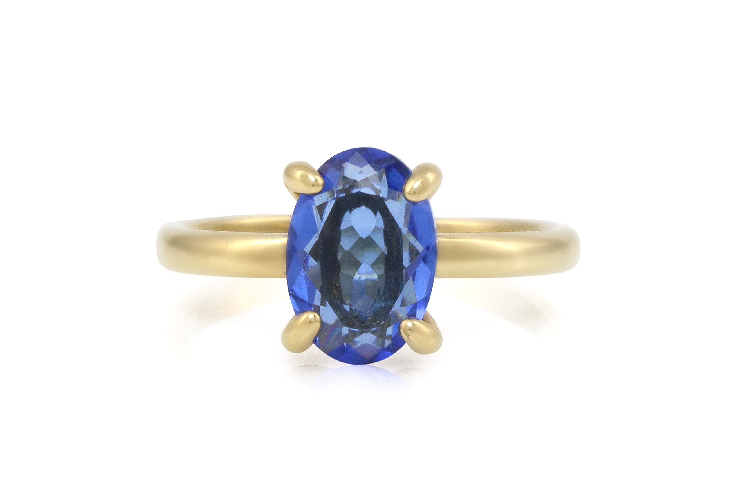 Delicado Anillo de Zafiro Azul - Anillos de Compromiso para Mujeres Hechos a Mano, Anillos de Boda, Anillos de Moda - Anillos Ovalados Clásicos - Anillo de Zafiro de Nacimiento de Septiembre