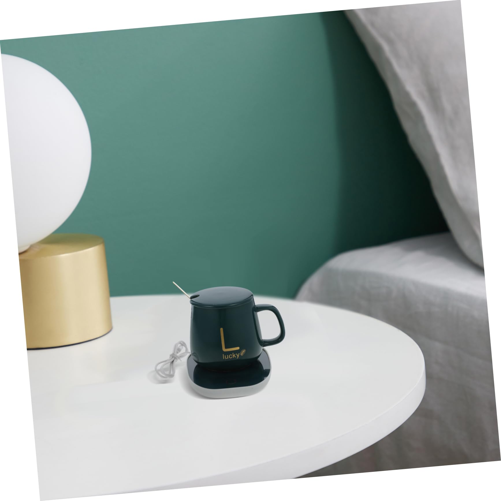 FUNOMOCYA Ceramic Coaster Beverage Warmer Home Cup Warmer Mug Heater Milk Heater for Office