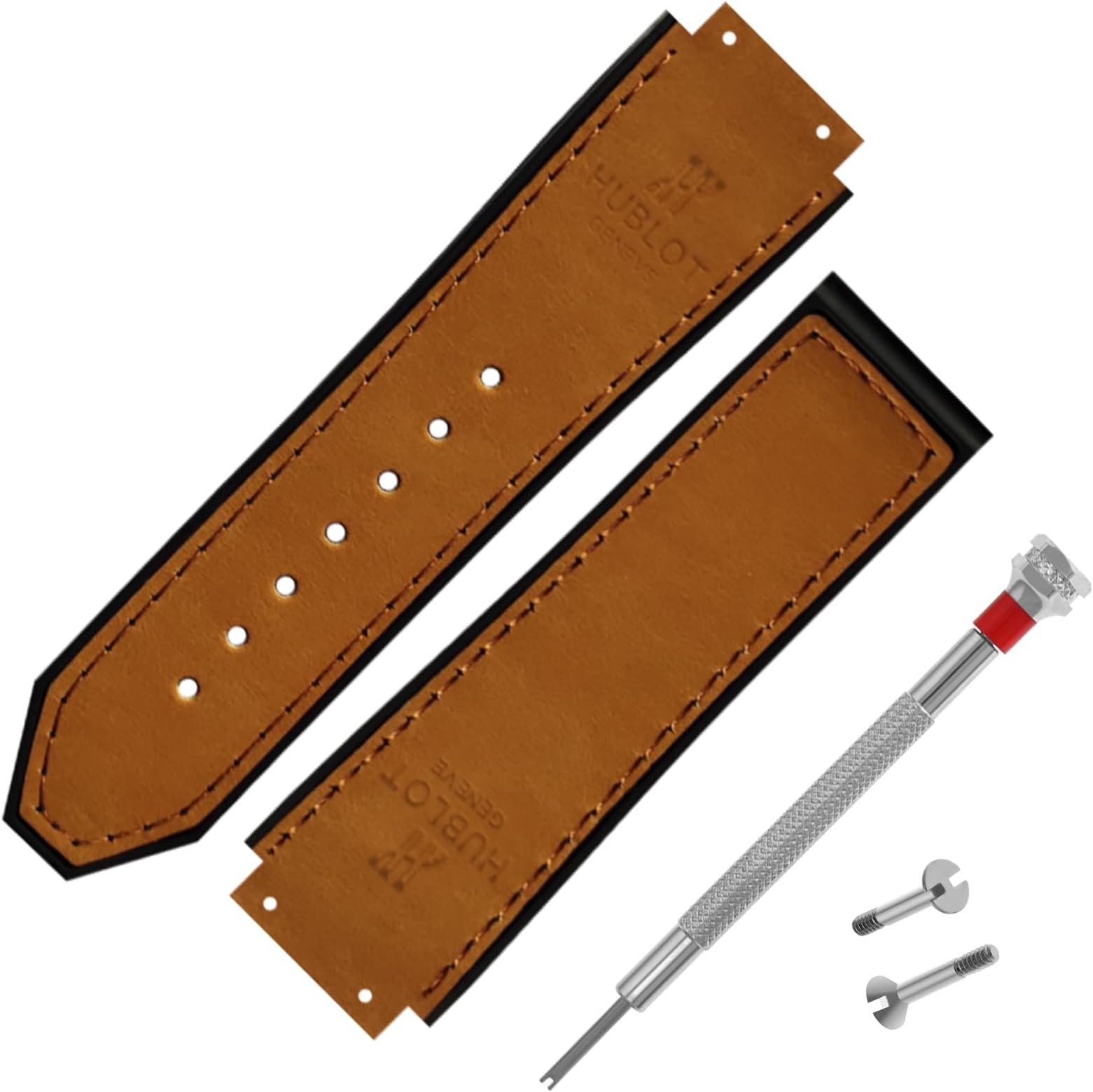 DBLACK ''HLS-OPN2'' 25mm Premium Leather Watch Straps, Matte Finish, With Tools Included // Compatible With HUBLOT Watches, Premium Leather Watch Bands (Choose Your Color)