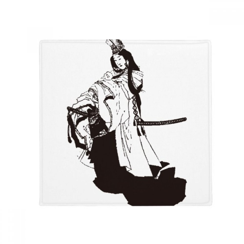 Cadeau tapis de sol japonais noir kimono carré 80 cm pour cuisine et zone animaux de maison