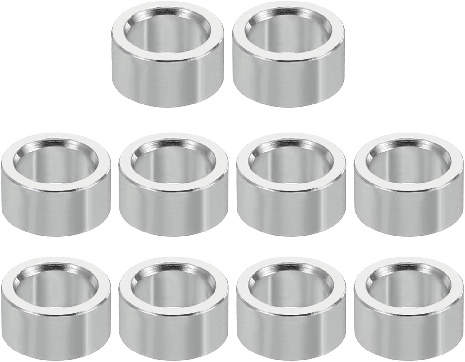 PATIKIL M4 Aluminum Spacers, 10 Pcs Metal Spacer Aluminum 4.1mm ID x 6mm OD x 3mm L Aluminum Spacer Screw Standoff Round for 5/32inch or M4 Screw Bolts